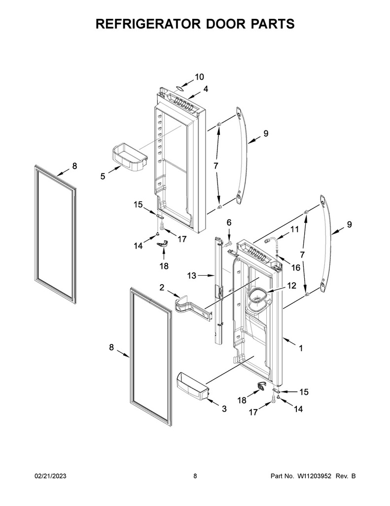 Door Shelf Bin (Left Bottom)