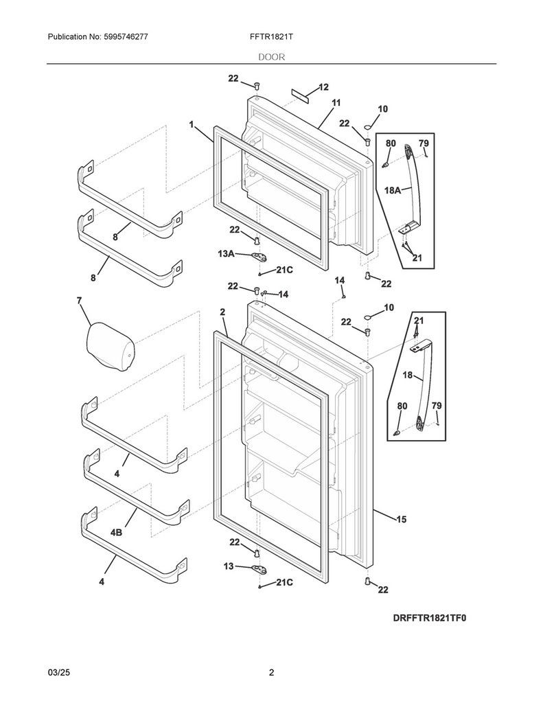 Fresh Food Door Gasket (Black)