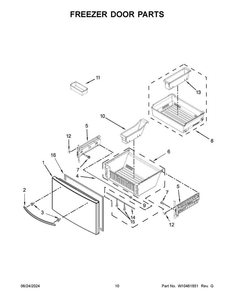 Freezer Door Gasket (White)