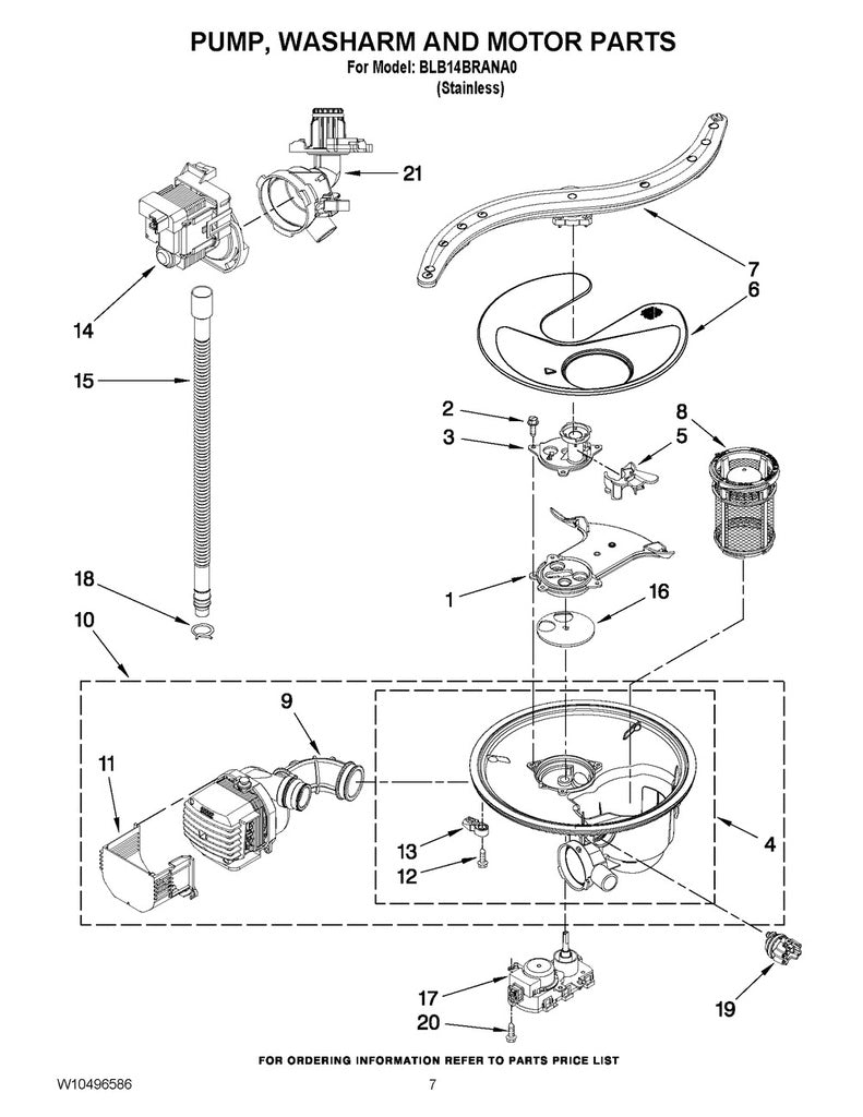 Whirlpool Dishwasher Diverter Motor - W10155344, Replaces: 8579252