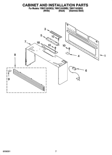 Whirlpool Microwave Vent Grille (Black) - 8183851, Replaces: 4393728