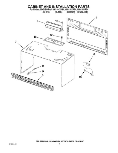 Whirlpool Microwave Vent Grille, White - W10450172