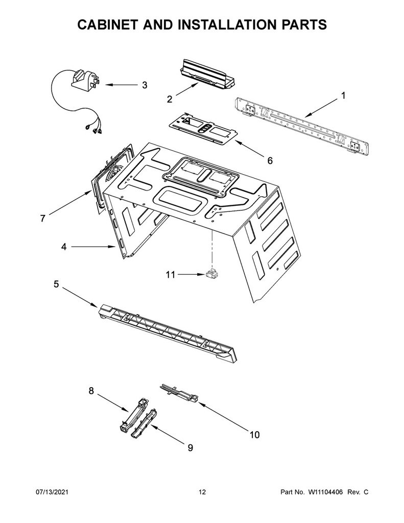 Whirlpool Microwave Mounting Hardware Kit - W10821385, Replaces: 8206614