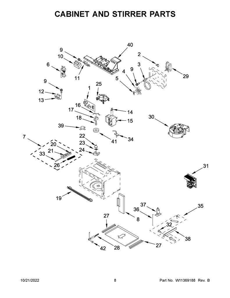 Whirlpool Microwave Rod Release - WPW10120235, Replaces: 8205684