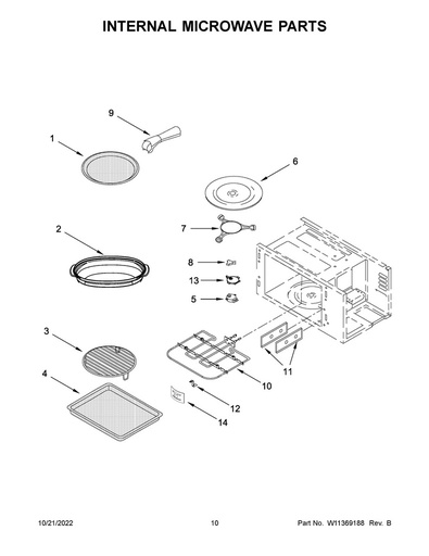 Whirlpool Microwave Inlet Cover - W10915651, Replaces: 461967451001