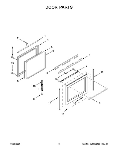 Whirlpool Range /Oven Inner Door Glass - W11339500, Replaces: W10813616