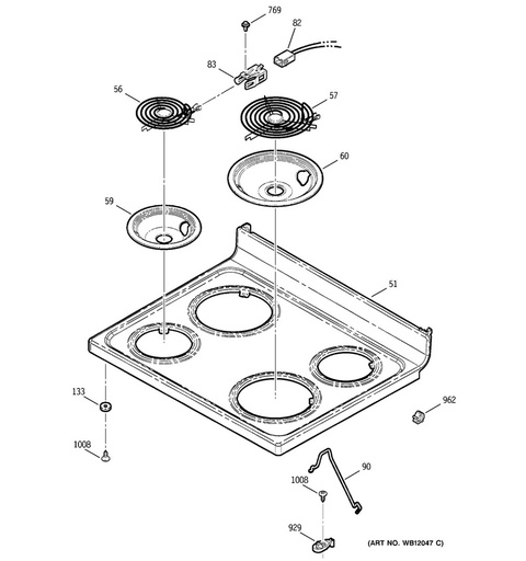 GE Range /Oven Range Drip Bowl, Grey, 6" - WG02L01858
