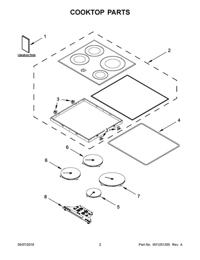 Whirlpool Range /Oven Induction Cooktop Gasket - WPW10237005, Replaces: W10237005