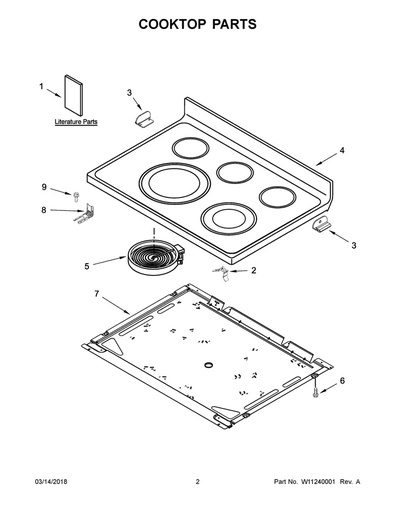 Whirlpool Range /Oven Glass Main Top (Black) - W10472035, Replaces: W10380665