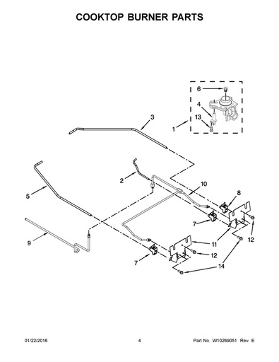 Whirlpool Range /Oven Surface Burner Base - WPW10128446, Replaces: W10110375