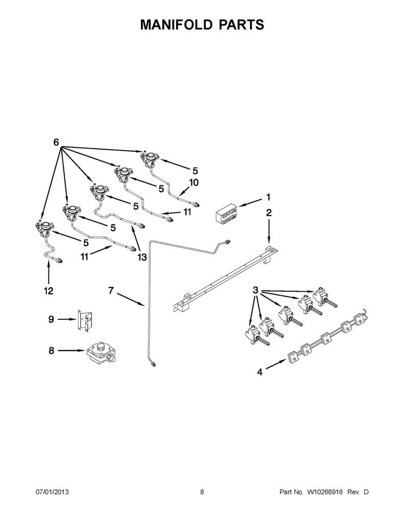 Whirlpool Range /Oven Orifice Holder & Ignitor (5K) - WP7527P023-60, Replaces: 74007392