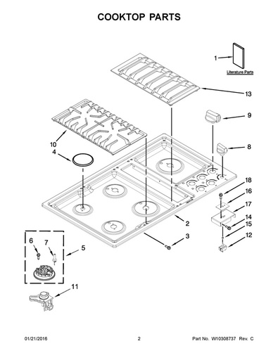 Whirlpool Range /Oven Surface Burner Orifice Holder (15K BTU) - WP7527P004-60, Replaces: 74007766