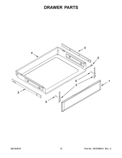 Whirlpool Range /Oven Range Drawer Panel, Stainless - WPW10330044