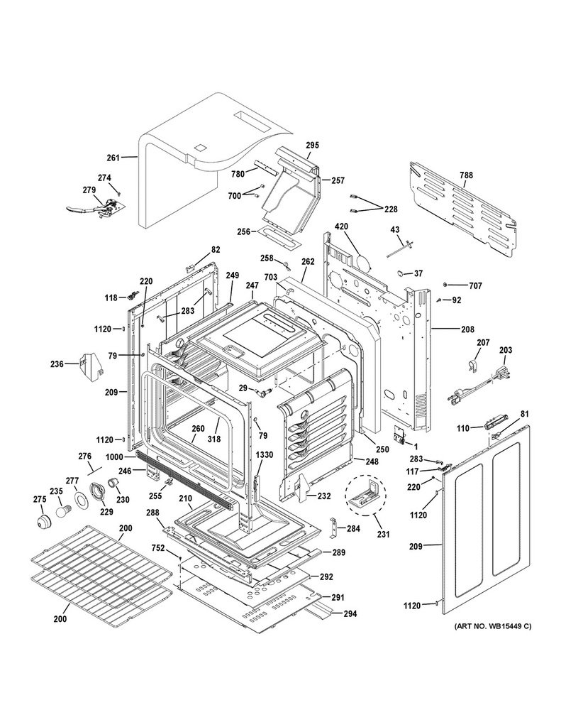 GE Range /Oven Range Drawer Support - WS01A00860