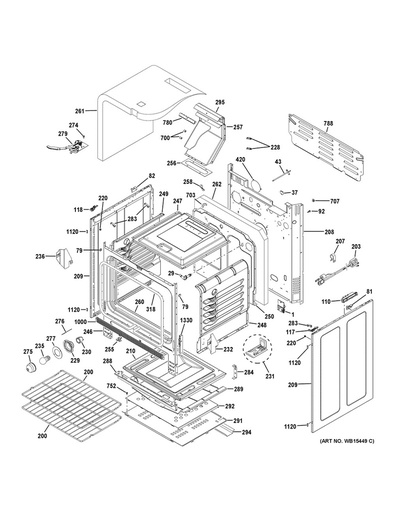 GE Range /Oven Range Drawer Support - WS01A00860