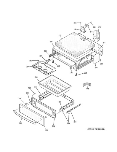 GE Range /Oven Range Drawer Slide Rail Right - WS01L01913