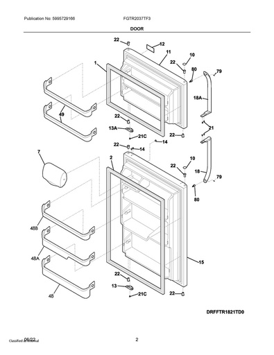 Frigidaire Refrigerator Door Shelf Bin (Bottom) - 240338101, Replaces: 240338104