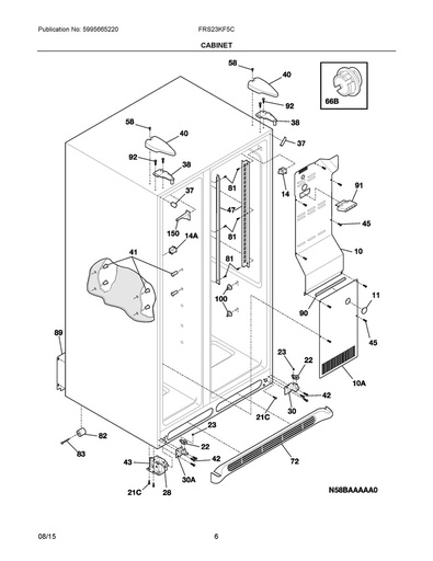 Frigidaire Refrigerator Door Closing Cam (Bottom) - 240457701, Replaces: 240328001