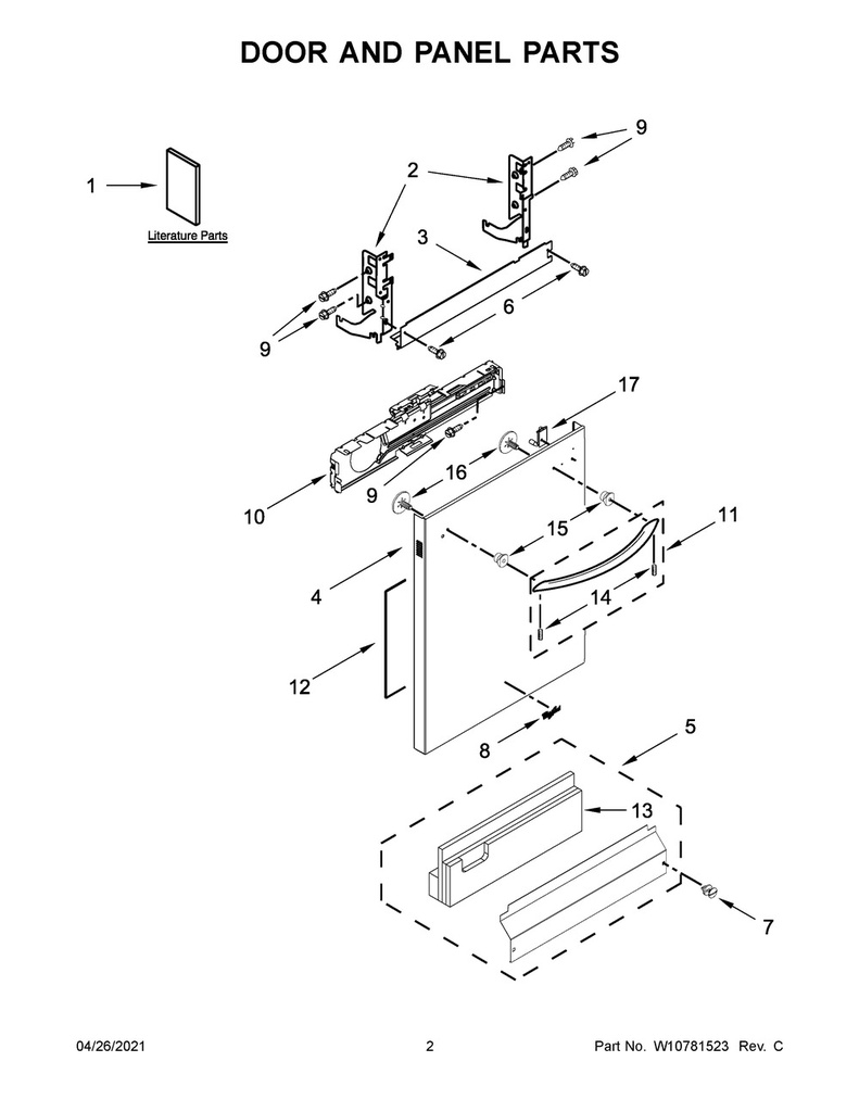 Whirlpool Dishwasher Nameplate - WPW10393264, Replaces: W10393264