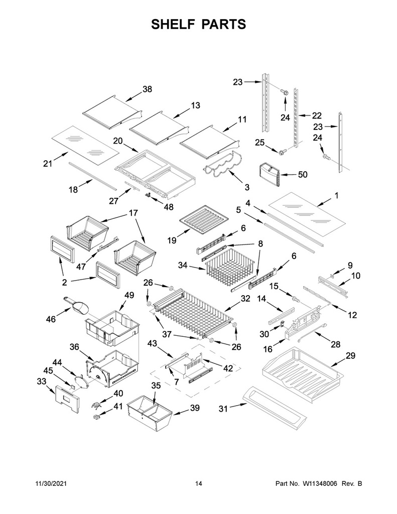 Whirlpool Refrigerator Pantry Encap (Left Side) - WPW10122078, Replaces: W10122078