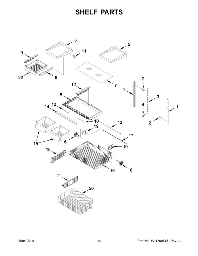 Whirlpool Refrigerator Crisper Drawer - W10833528, Replaces: 12531305