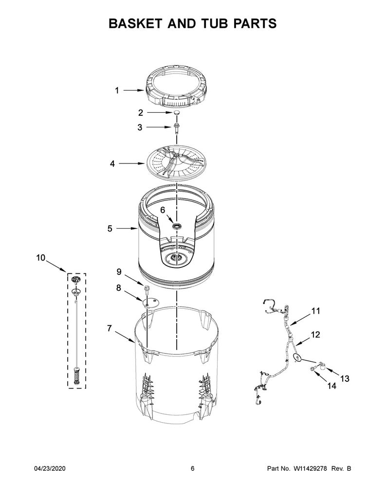 Whirlpool Washer Screw - W10752187, Replaces: W10625252