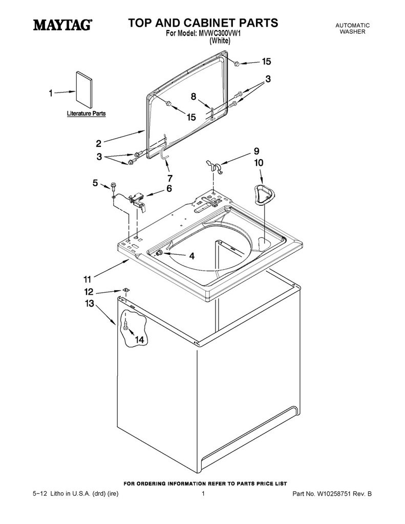 Whirlpool Washer Cabinet Top Clip - WP62780, Replaces: 62780