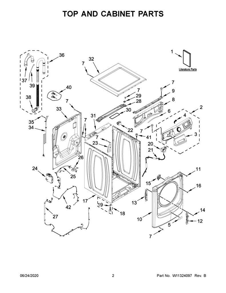 Whirlpool Washer Control Panel Assembly (Chrome Shadow) - W11325573, Replaces: W11294859