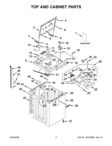 Whirlpool Washer Cabinet Assembly - W10676681