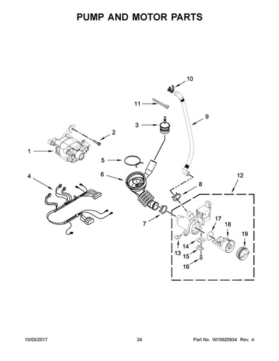 Whirlpool Washer Drain Pump Assembly - WPW10730972, Replaces: 8540024