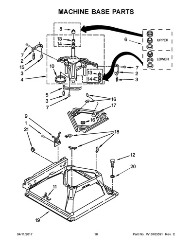 Whirlpool Washer Suspension Spring Retainer - WPW10145155, Replaces: 63806