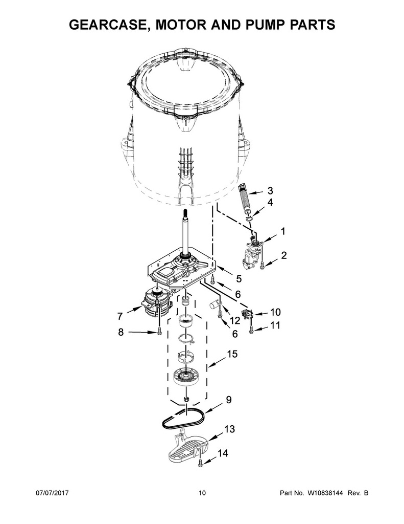 Whirlpool Washer Gearcase - W11159068, Replaces: W10521293