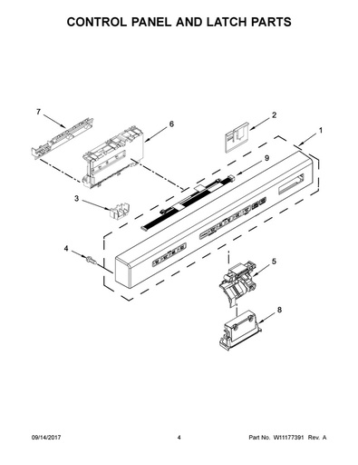 Whirlpool Dishwasher Control Panel Assembly - WPW10451537