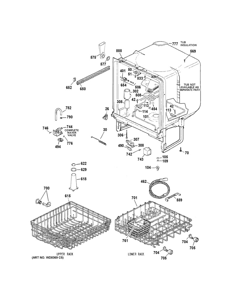 GE Dishwasher Fill Hose - WG04F00460