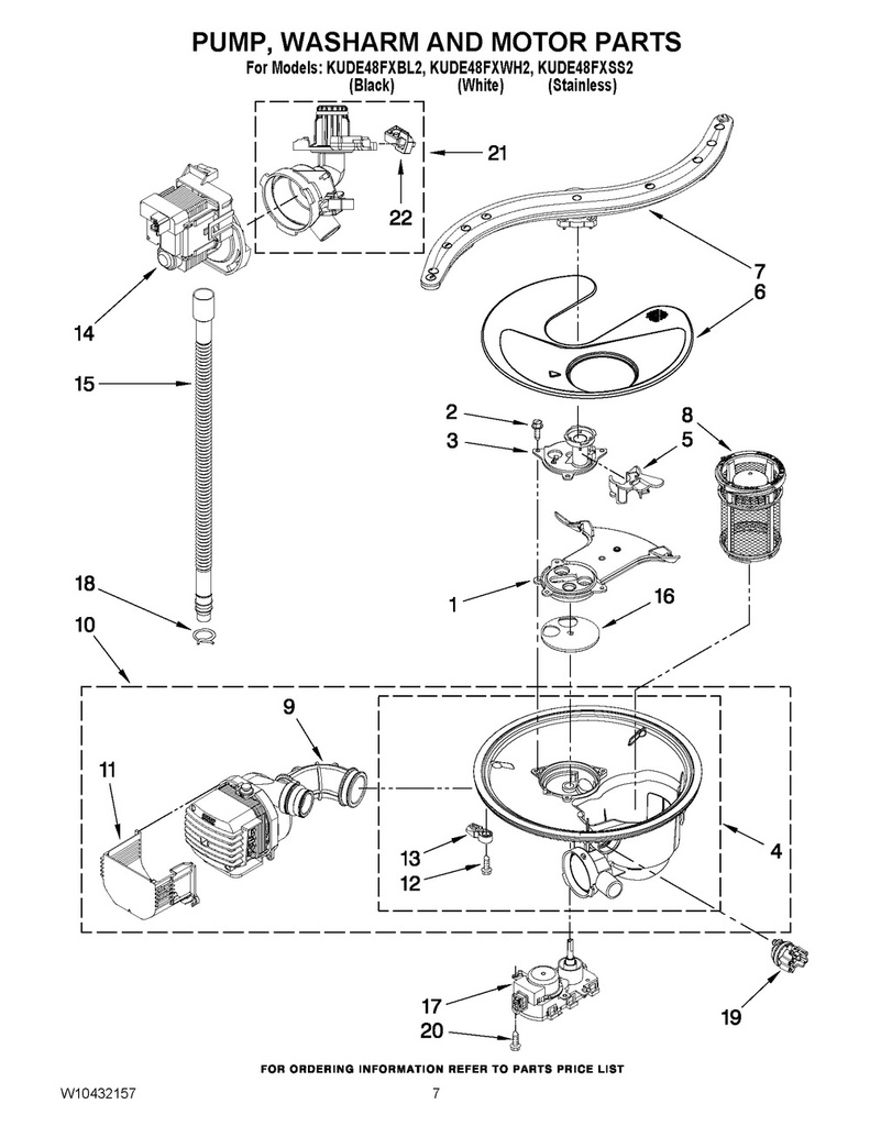 Whirlpool Dishwasher Circulation Pump & Motor Assembly - WPW10328226, Replaces: W10195600