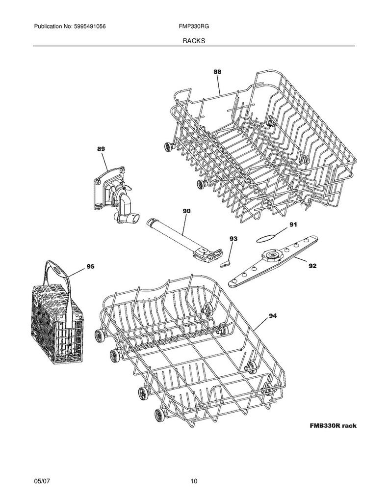 Frigidaire Dishwasher Upper Spray Arm Ring Nut - 5304461019