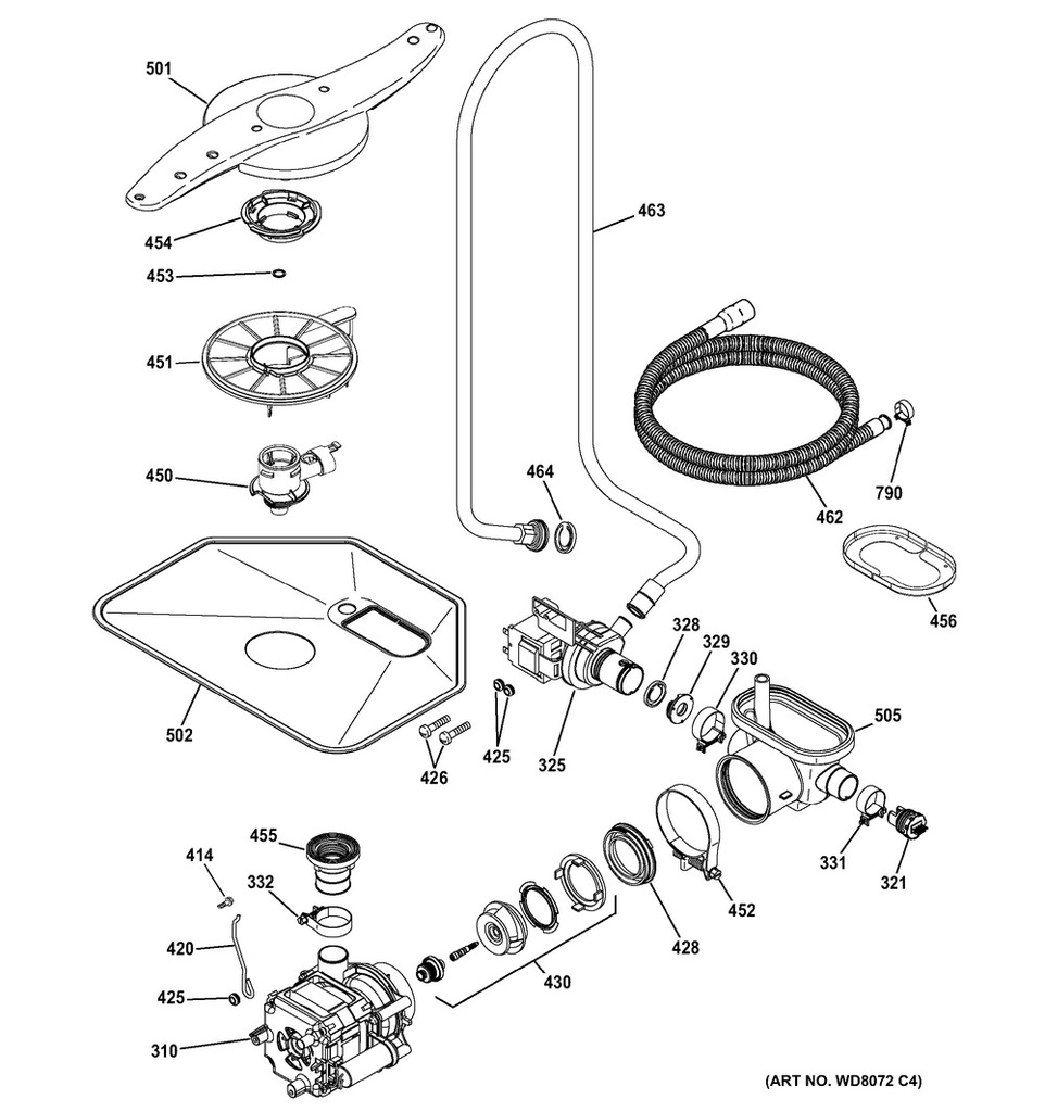 GE Dishwasher Lower Spray Arm - WG04F00017