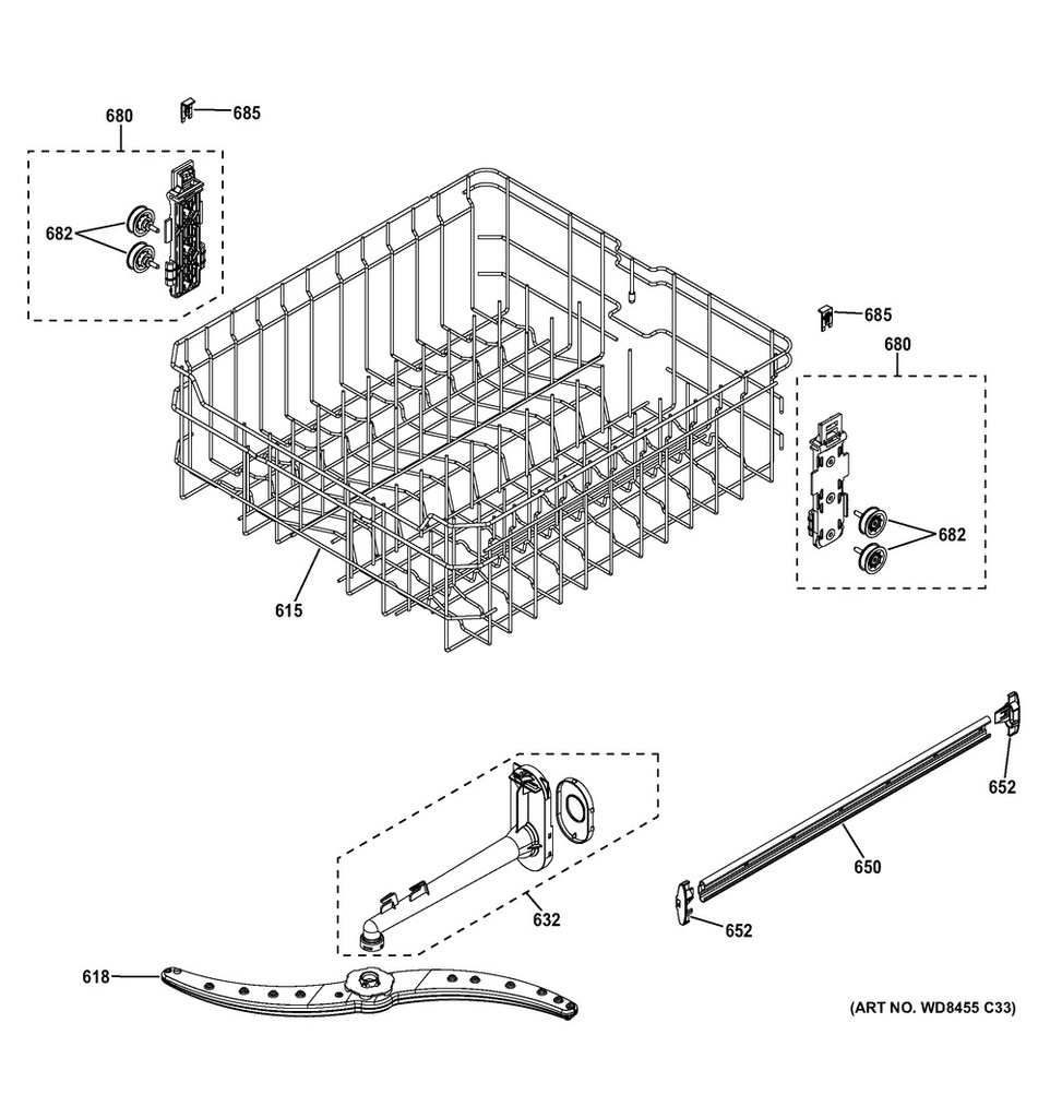 GE Dishwasher Centre Spray Arm Water Supply Tube - WG04F04749