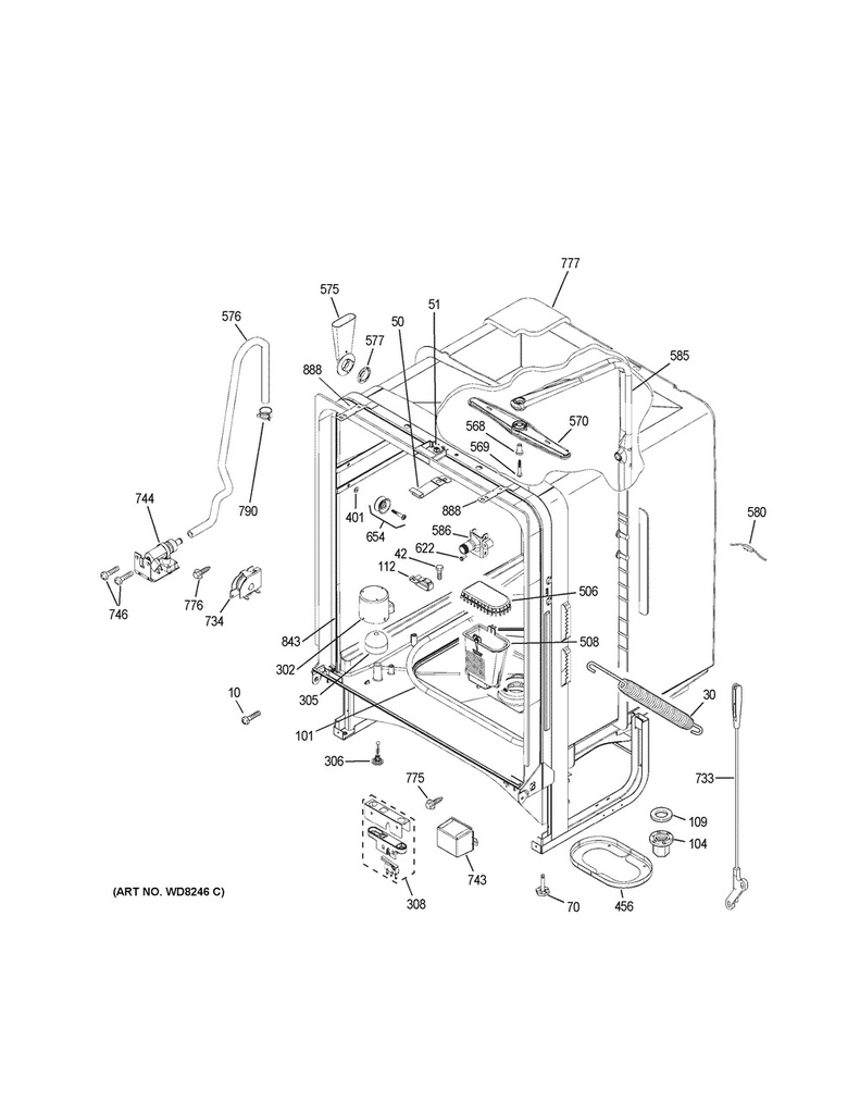 GE Dishwasher Upper Spray Arm - WG04F01994