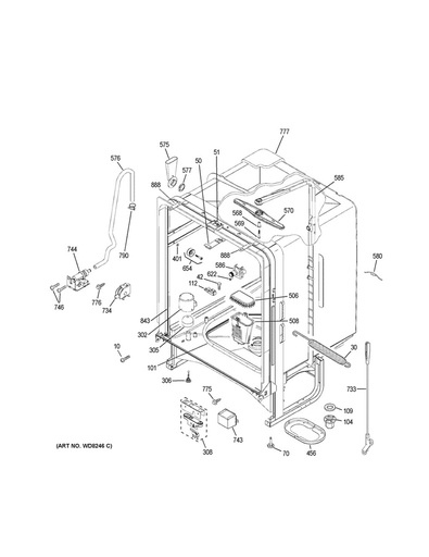 GE Dishwasher Upper Spray Arm - WG04F01994