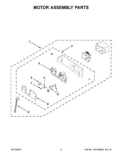 Whirlpool Range Hood Downdraft Vent Cam Actuator - WPW10681777, Replaces: W10681777