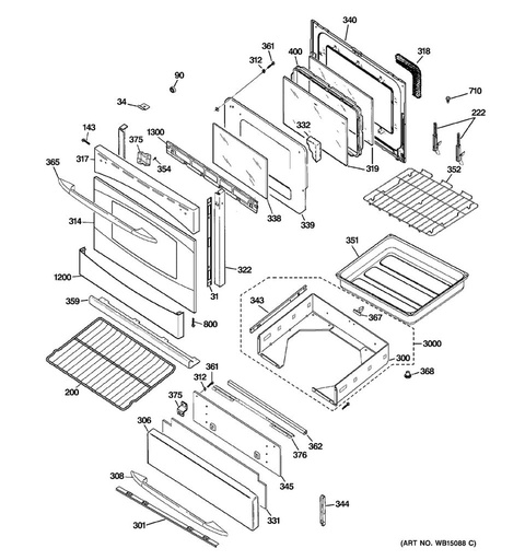 GE Range /Oven Range Inner Oven Door Glass - WS01L00802