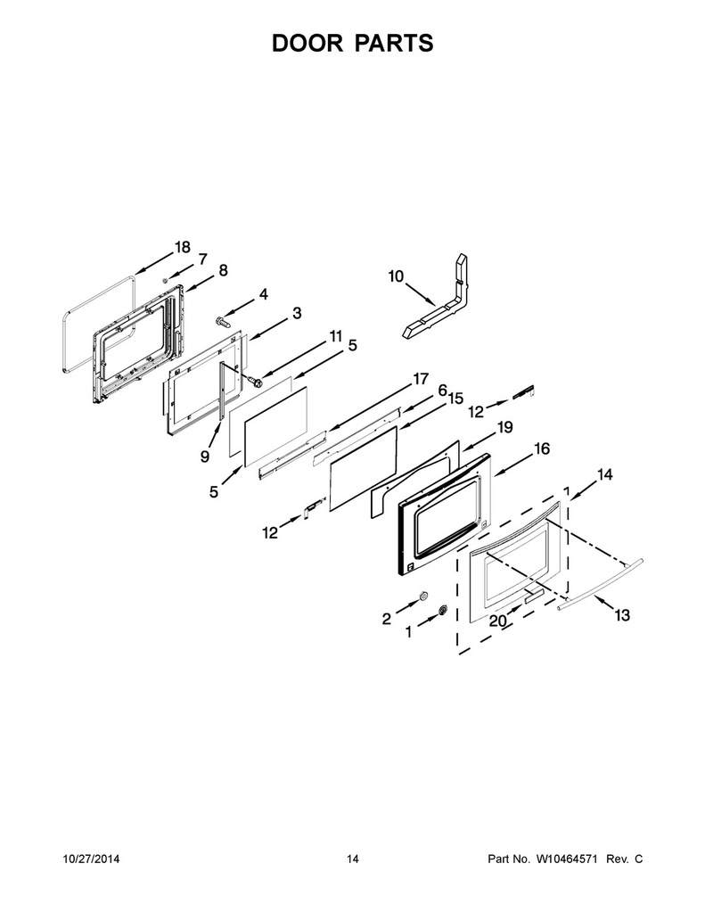 Whirlpool Range /Oven Range Outer Oven Door Panel & Glass, Stainless - WPW10235390