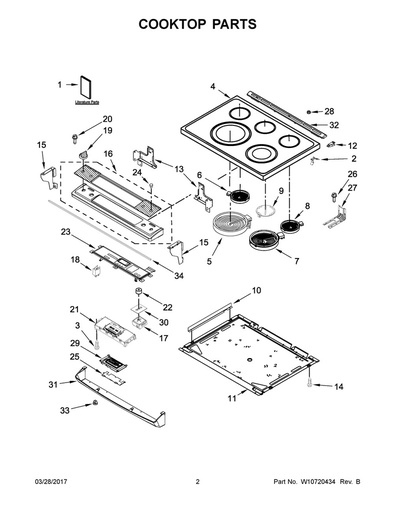 Whirlpool Range /Oven Range Main Cooktop Glass, Black - W10727026