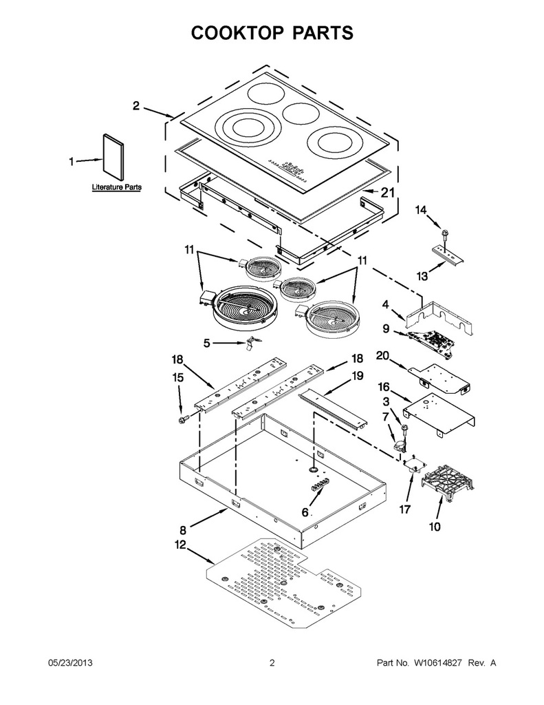 Whirlpool Range /Oven Range Main Cooktop Glass - W10622119