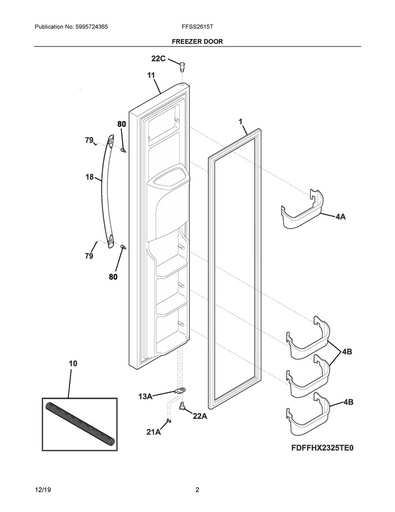 Frigidaire Refrigerator Freezer Upper Door Bin - 240334201, Replaces: 240334207