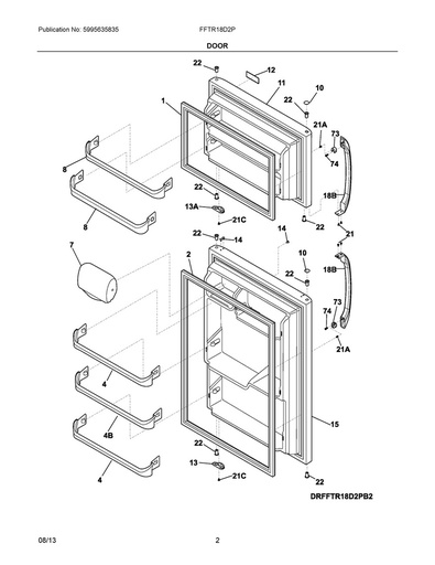 Frigidaire Refrigerator Freezer Door Gasket (Black) - 241872509, Replaces: 240514609