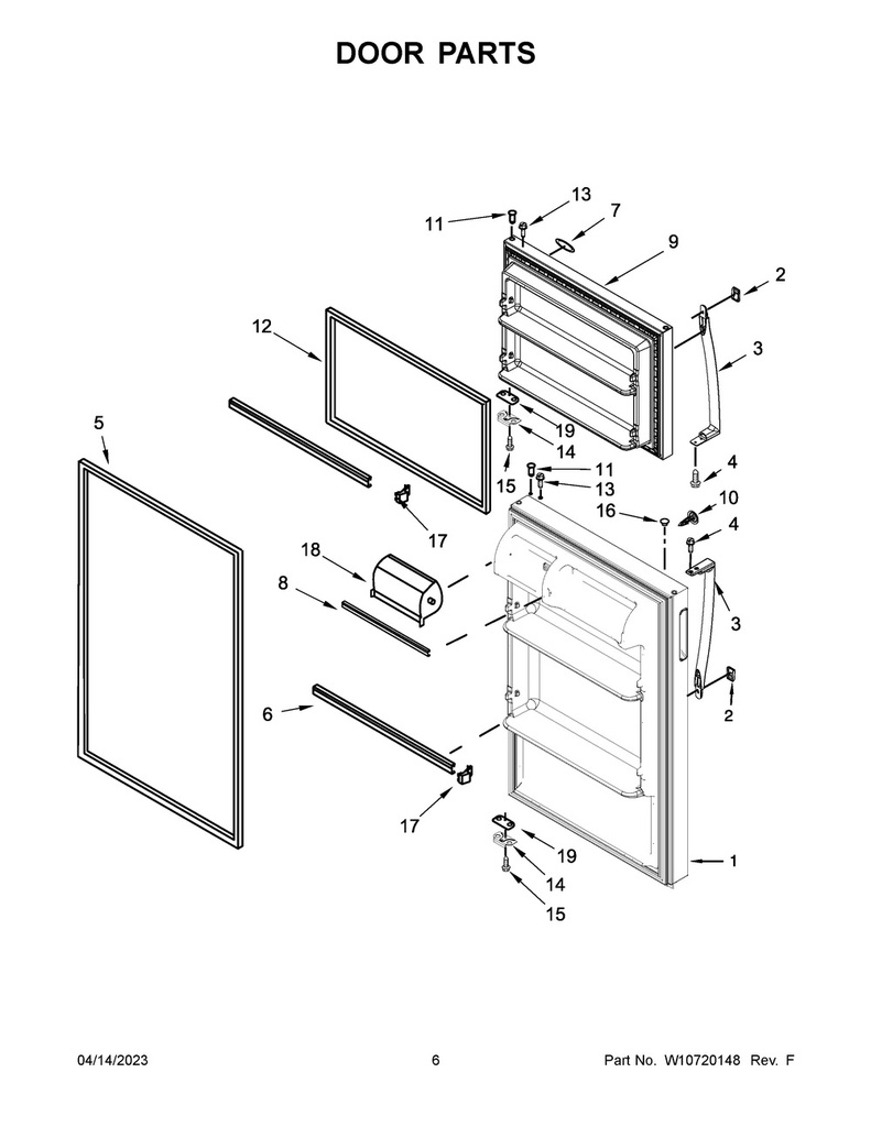 Whirlpool Refrigerator Freezer Door Gasket (White) - WP2319263W, Replaces: 2264726