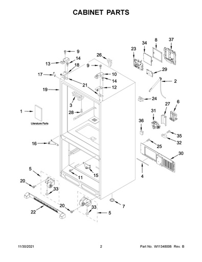Whirlpool Refrigerator Door Hinge - W10861742, Replaces: W10135096