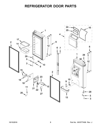 Whirlpool Refrigerator Door Closer (Right) - W11188796, Replaces: W10714908